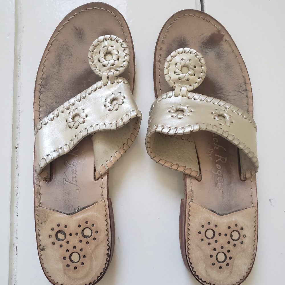 Jack Rogers gold sandals